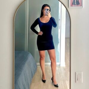 American Apparel Blue Velvet Mini Dress (S)